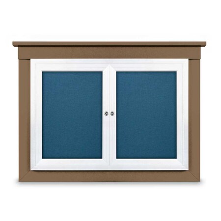 United Visual Products 18"x24" 1-Door Enclosed Letterboard, Header, Green Vinyl/Cherry UV2620HD-CHERRY-HUNGRN